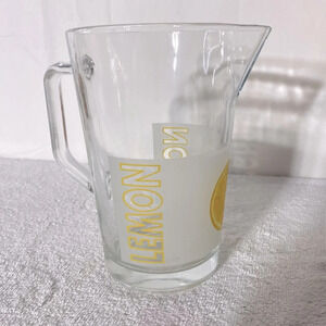 Vintage Cerve Italian Frosted Glass Lemon Lemonade Pitcher